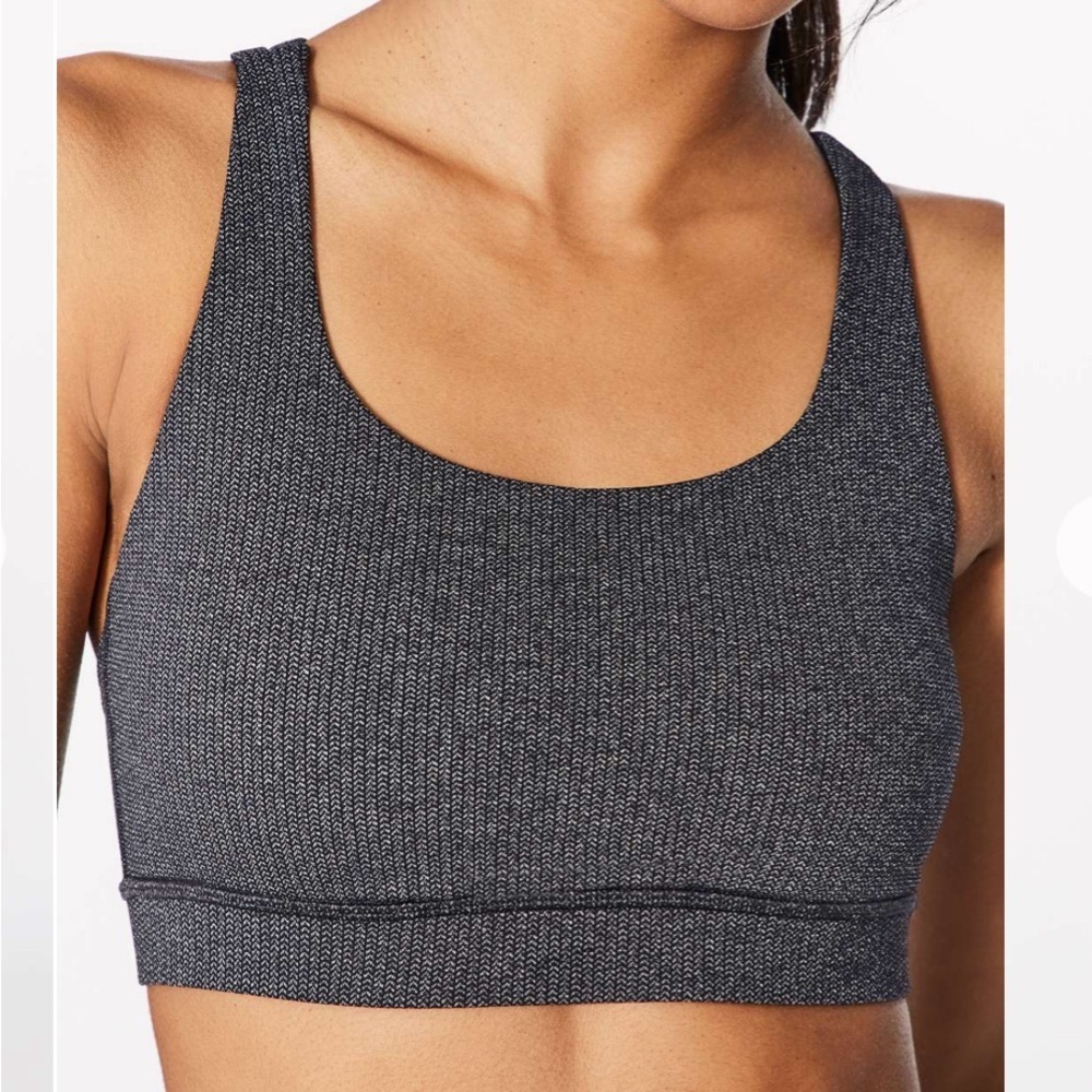 Lululemon Energy Bra Power Luxtreme Variegated Knit Black Heathered Black​​